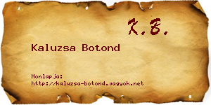 Kaluzsa Botond névjegykártya